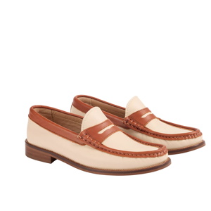 Solaris Tan & Natural Leather Penny Slot Tuxe Loafer